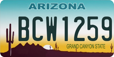 AZ license plate BCW1259