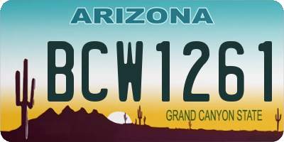 AZ license plate BCW1261