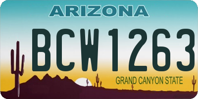 AZ license plate BCW1263