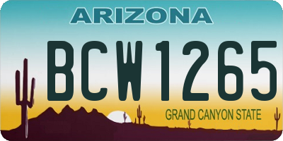 AZ license plate BCW1265