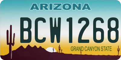 AZ license plate BCW1268