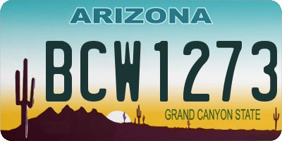 AZ license plate BCW1273