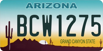 AZ license plate BCW1275