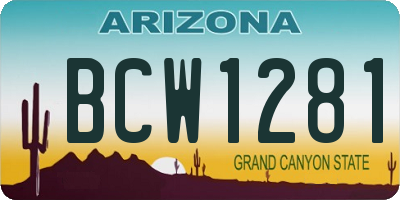 AZ license plate BCW1281