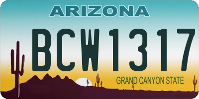 AZ license plate BCW1317