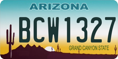 AZ license plate BCW1327