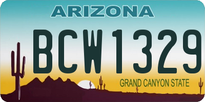 AZ license plate BCW1329