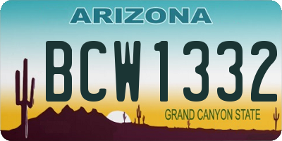 AZ license plate BCW1332