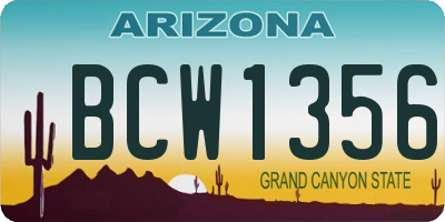 AZ license plate BCW1356