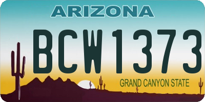 AZ license plate BCW1373