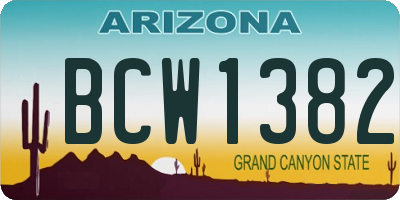 AZ license plate BCW1382