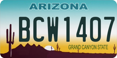 AZ license plate BCW1407