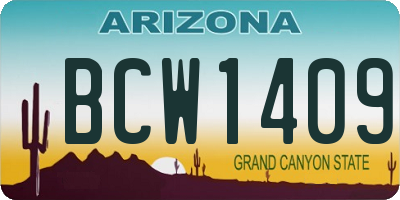 AZ license plate BCW1409