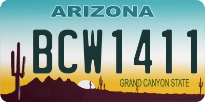 AZ license plate BCW1411