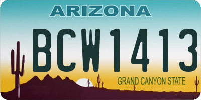 AZ license plate BCW1413