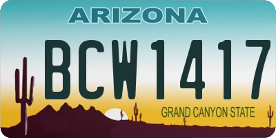 AZ license plate BCW1417