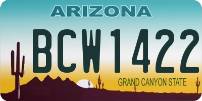 AZ license plate BCW1422