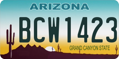 AZ license plate BCW1423