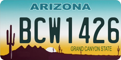 AZ license plate BCW1426