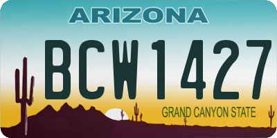 AZ license plate BCW1427