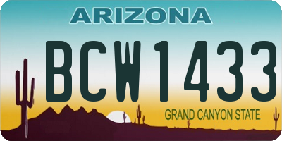 AZ license plate BCW1433