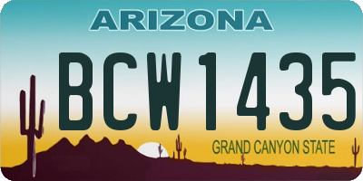 AZ license plate BCW1435