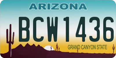 AZ license plate BCW1436