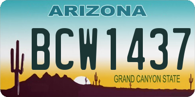 AZ license plate BCW1437