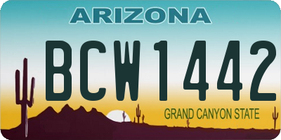 AZ license plate BCW1442