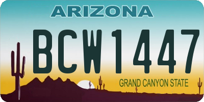 AZ license plate BCW1447