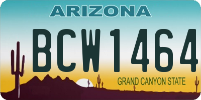 AZ license plate BCW1464