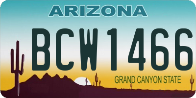 AZ license plate BCW1466