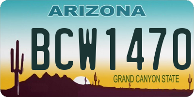 AZ license plate BCW1470