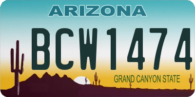 AZ license plate BCW1474