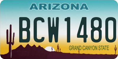 AZ license plate BCW1480