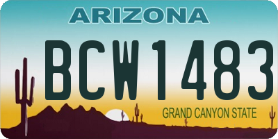 AZ license plate BCW1483