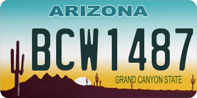 AZ license plate BCW1487