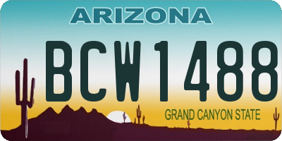 AZ license plate BCW1488