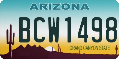 AZ license plate BCW1498