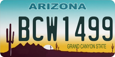 AZ license plate BCW1499