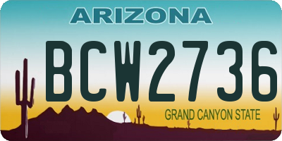 AZ license plate BCW2736