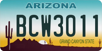 AZ license plate BCW3011