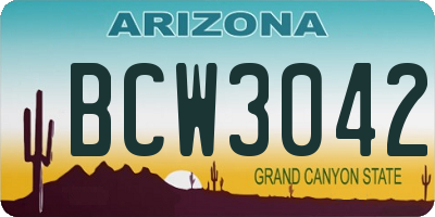 AZ license plate BCW3042