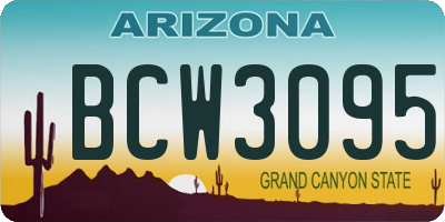 AZ license plate BCW3095