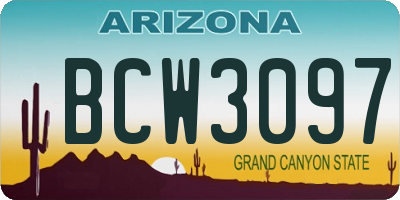 AZ license plate BCW3097