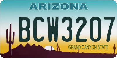 AZ license plate BCW3207