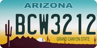 AZ license plate BCW3212