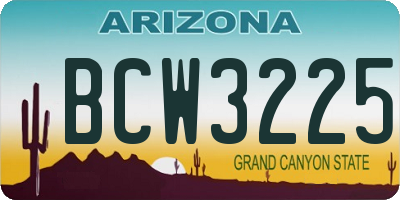 AZ license plate BCW3225