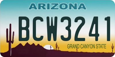 AZ license plate BCW3241