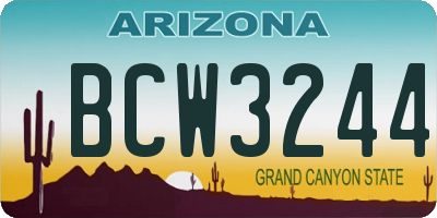 AZ license plate BCW3244